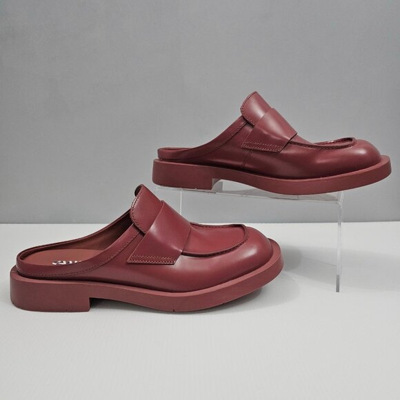 NEW Camper Mil 1978 Mule Loafer Womens EU 40 Red Leather Slide Backless Slip On - Picture 3 of 13